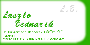 laszlo bednarik business card